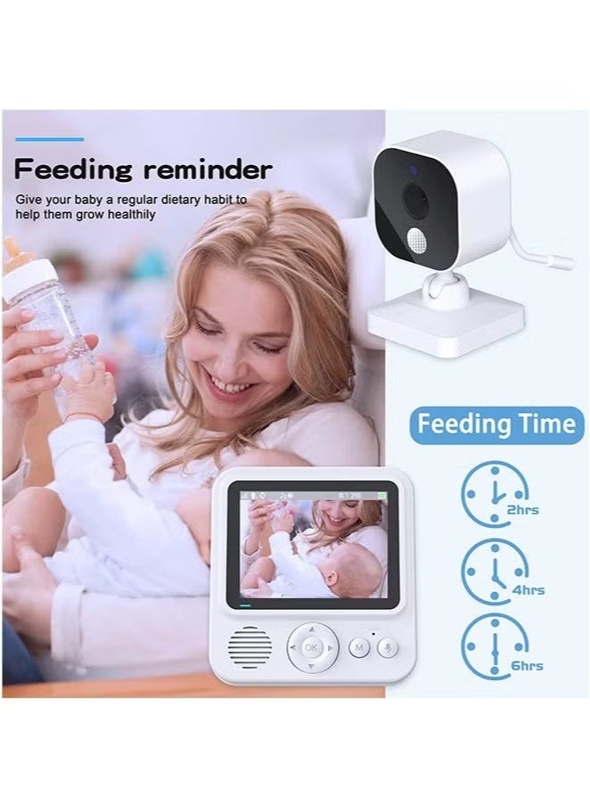 Demine Baby Monitor with Camera and Audio LCD Wireless Baby Monitor With Night Vision Two-Way Talk Baby Monitor No WiFi Nanny Security Night Vision Temperature Sleep Camera baby monitor With Night Vision, Room Temperature Monitoring High Sensitivity Microphone and Speaker with Night Light - Image 5