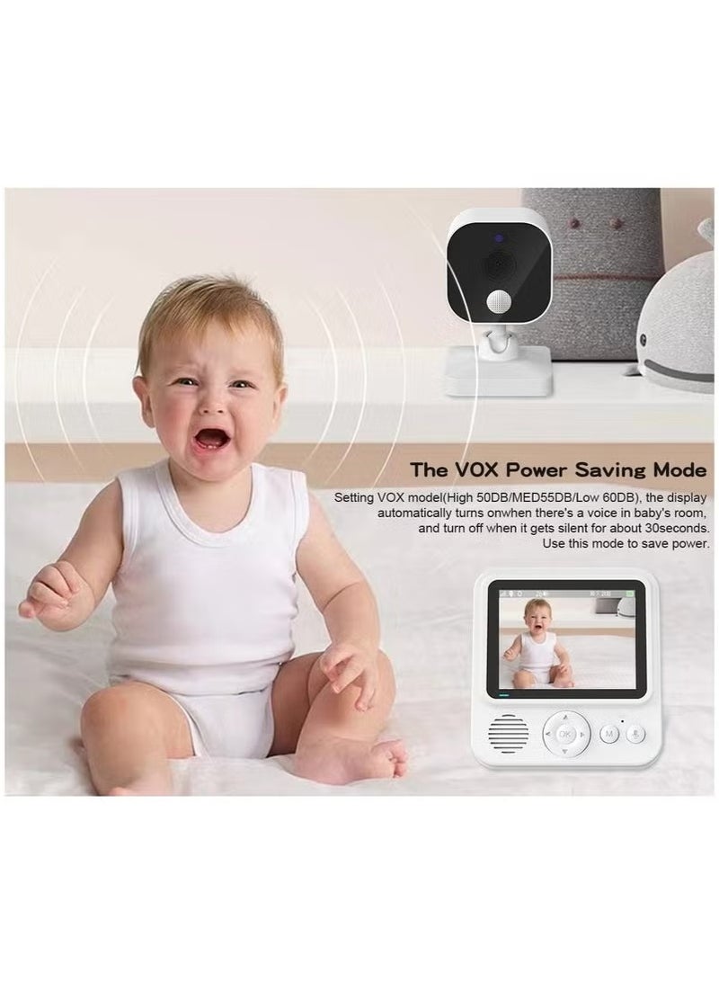 Demine Baby Monitor with Camera and Audio LCD Wireless Baby Monitor With Night Vision Two-Way Talk Baby Monitor No WiFi Nanny Security Night Vision Temperature Sleep Camera baby monitor With Night Vision, Room Temperature Monitoring High Sensitivity Microphone and Speaker with Night Light - Image 4