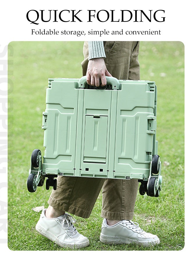 DUNISO Folding Shopping Trolley with Stair Climbing Wheels，Adjustable Height Grocery Cart with Cover，Multifunctional Storage Cart，Durable and Sturdy, For Groceries Travel Picnic Camping Office  - Image 5
