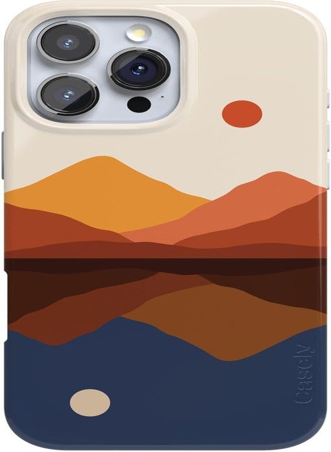 Casely iPhone 16 Pro Case Classic Ultra Slim Case Design | Day & Night Colorblock Mountains, Opposites Attract, Compatible with MagSafe - Image 1