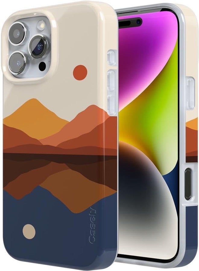 Casely iPhone 16 Pro Case Classic Ultra Slim Case Design | Day & Night Colorblock Mountains, Opposites Attract, Compatible with MagSafe - Image 2