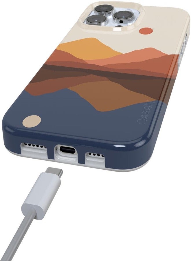 Casely iPhone 16 Pro Case Classic Ultra Slim Case Design | Day & Night Colorblock Mountains, Opposites Attract, Compatible with MagSafe - Image 5