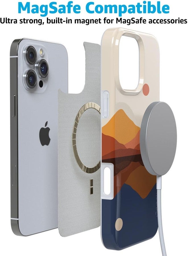 Casely iPhone 16 Pro Case Classic Ultra Slim Case Design | Day & Night Colorblock Mountains, Opposites Attract, Compatible with MagSafe - Image 4