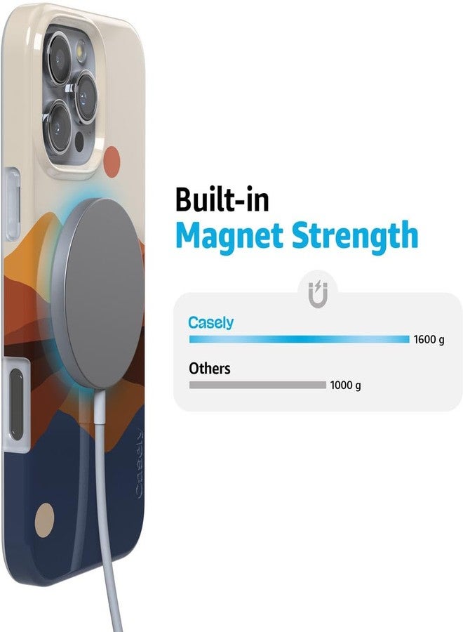 Casely iPhone 16 Pro Case Classic Ultra Slim Case Design | Day & Night Colorblock Mountains, Opposites Attract, Compatible with MagSafe - Image 3