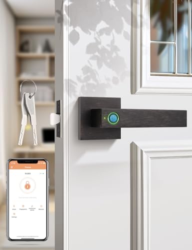 Tinewa Fingerprint Door Lock Biometric Door Knob with Smart Lock Keyless Entry Door Handle with App Bedroom Office Hotel Pantry Oil Rubbed Bronze - Image 1