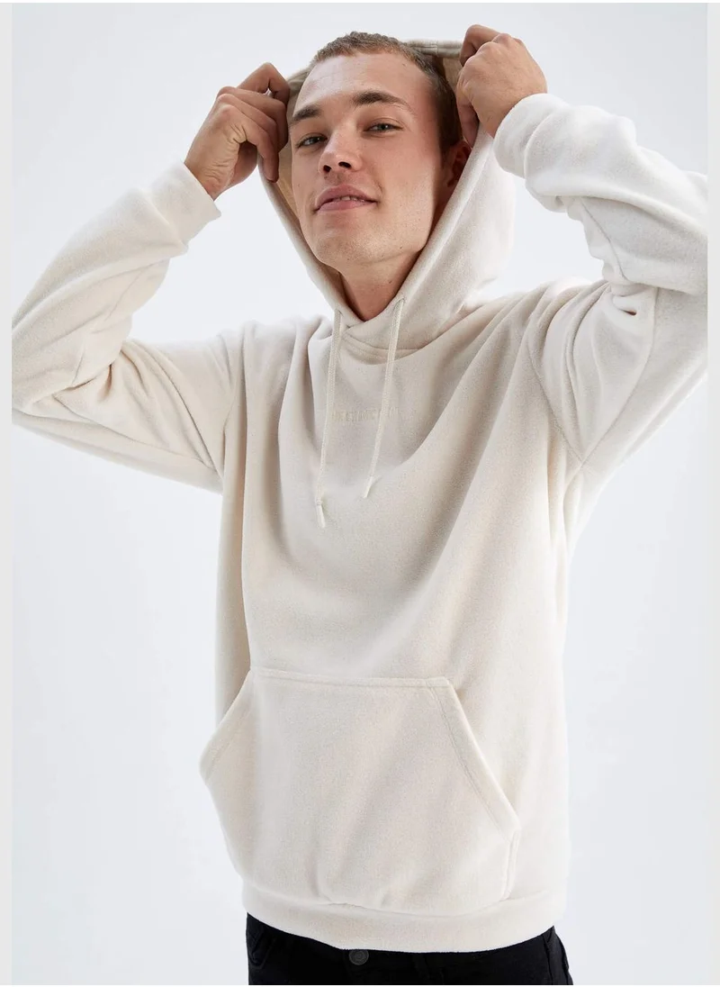 DeFacto Man Hooded Long Sleeve Knitted Sweatshirt