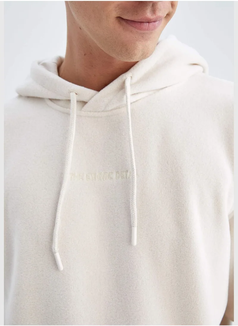 DeFacto Man Hooded Long Sleeve Knitted Sweatshirt