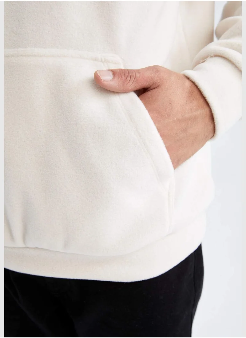 DeFacto Man Hooded Long Sleeve Knitted Sweatshirt