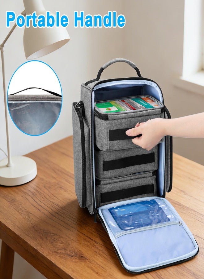 BAFASO Pill Bottle Organizer with 3 Removable Pouches, Large Medicine Bag Come with Shoulder Strap (Bag ONLY, Gray - Image 4
