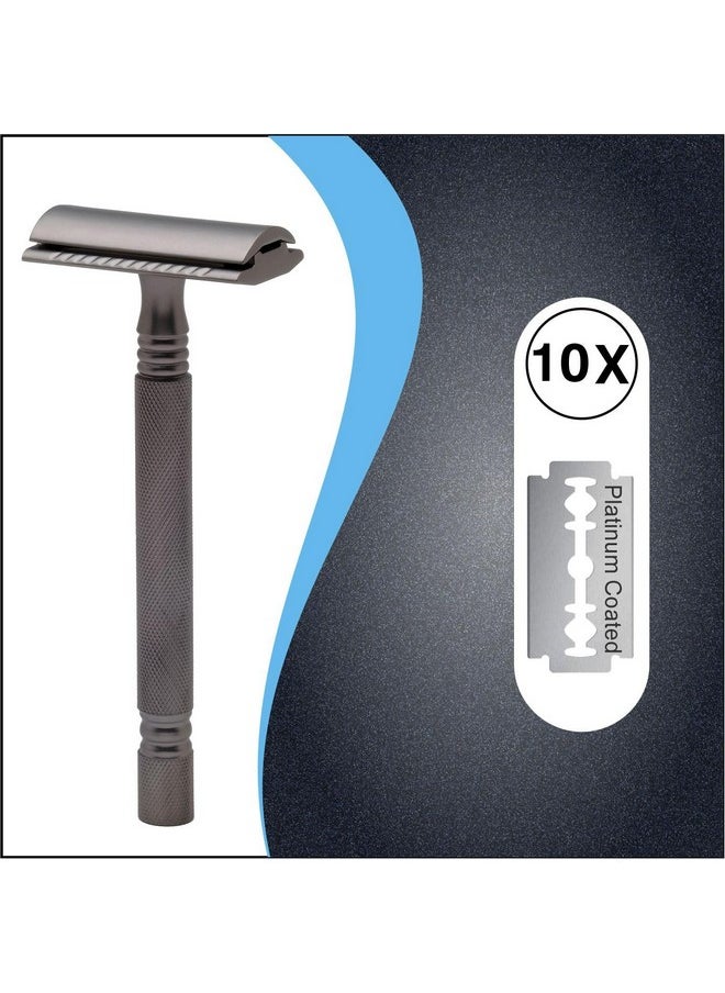 PEARL - Pearl Shaving Double Edge Safety Razor (Graphite Black) - Best Shaving Razors for Men | Classic & Traditional shaving Kit for Men | Premium blade razors for Christmas Gift Option - Image 1
