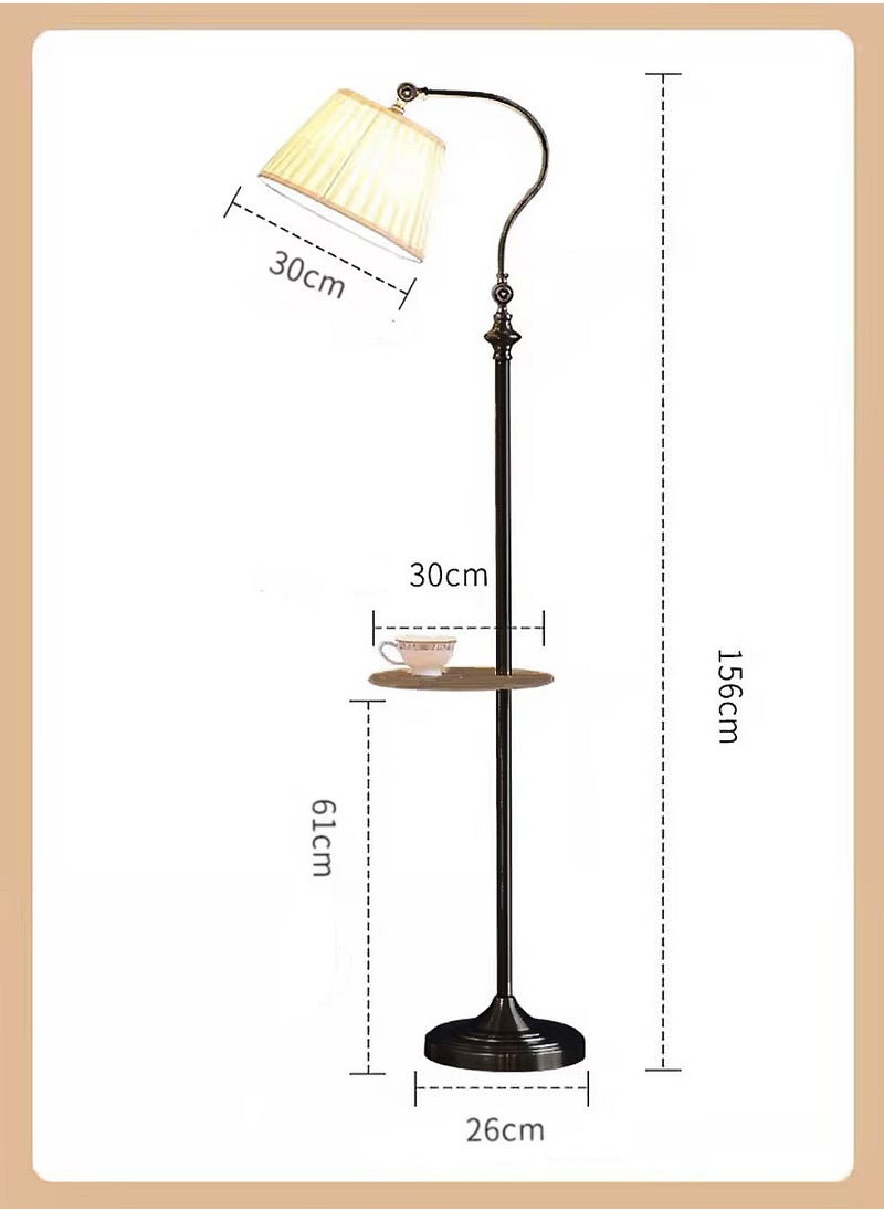 Nordic Adjustable Floor Lamp with Wooden Tray - 3 Color Modes & Wrinkle Fabric Shade for Bedroom, Living Room, Study (White） - pzsku/ZFC110A8CD56A3F9467BFZ/45/_/1720660887/90ff376d-8673-45d9-8211-bbf6812158f6