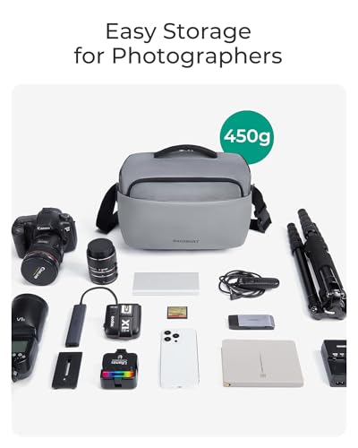 BAGSMART Camera Sling Bag Small Camera Bags for Photographers with Tripod Holder Waterproof DSLRSLRMirrorless Camera Bags Crossbody with Rain Cover Compatible with Canon Sony Nikon Beige - Image 3