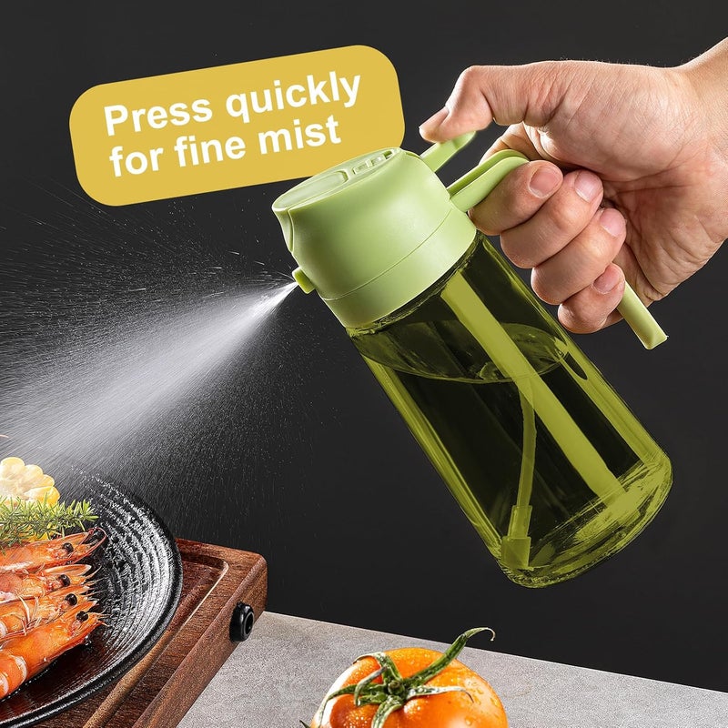 CXINYI - 16oz/470ml Olive Oil Dispenser for Kitchen with Stickers - 2 in 1 Olive Oil Sprayer for Cooking, Air Fryer, and Salad, Green (Light-Proof Kitchen Gadget) - Image 4