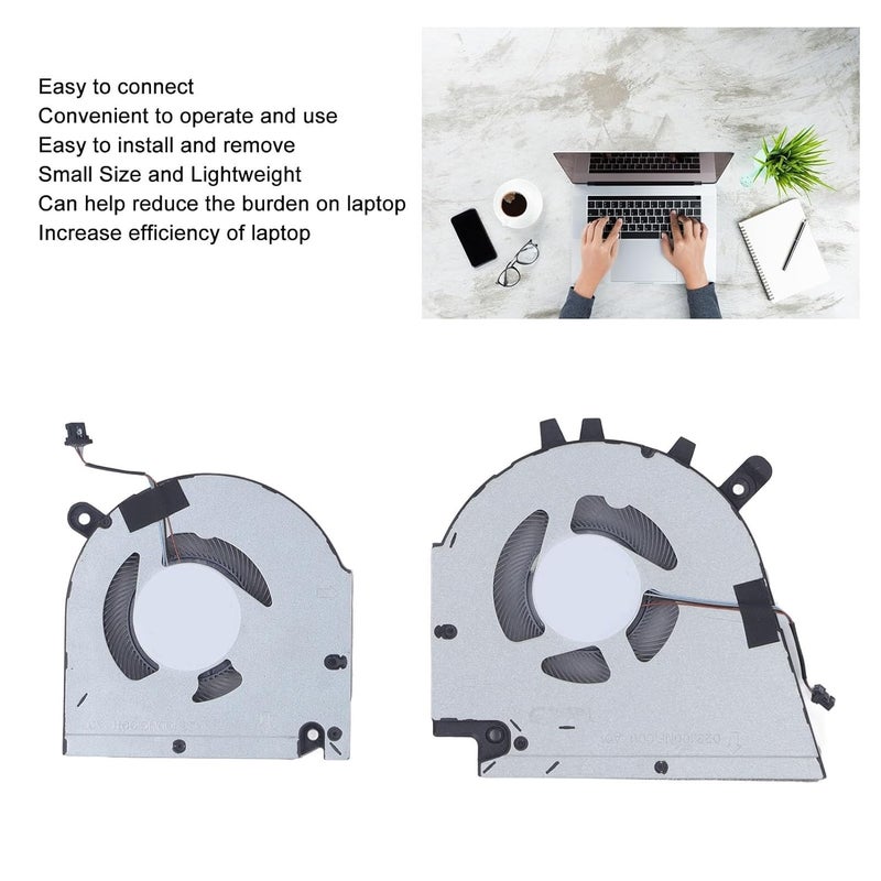 Sanpyl Laptop Cooling Fan for Dell Inspiron Vostro 15 7510 16 7610 Laptop, CPU GPU Cooling Fan, 4 Pin Power Connector Notebook Internal Cooling Fan (CPU GPU) - Image 3