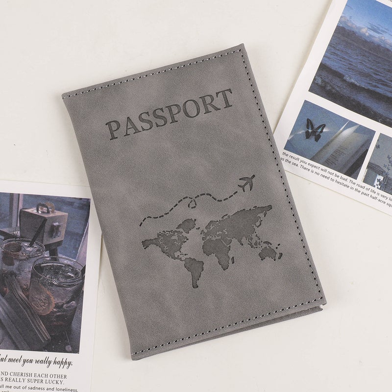 Cross-border travel abroad passport book pu protective case boarding pass carry-on storage bag multi-function document wallet card holder Black - Image 2