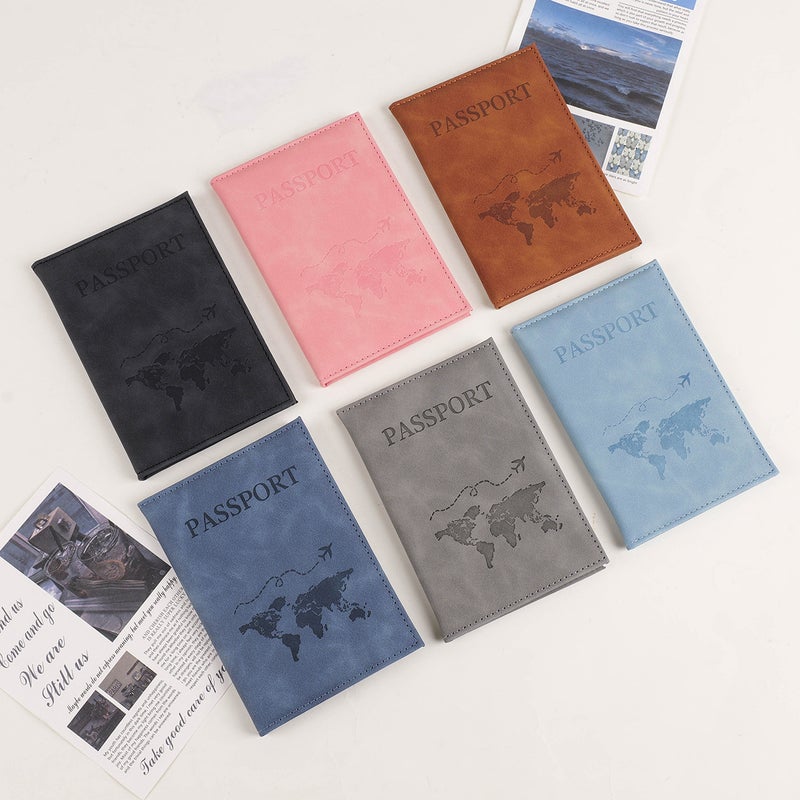 Cross-border travel abroad passport book pu protective case boarding pass carry-on storage bag multi-function document wallet card holder Black - Image 4