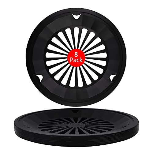 EBIGIC Paper Plate Holders with Snap-In Grooves 10.5 Inch Plastic Paper Plate Holders Reusable Black Heavy Duty supports for Picnic Party Dinner 8 Packs - Image 1