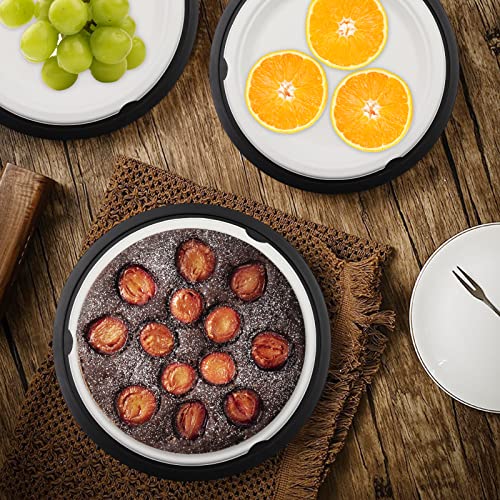 EBIGIC Paper Plate Holders with Snap-In Grooves 10.5 Inch Plastic Paper Plate Holders Reusable Black Heavy Duty supports for Picnic Party Dinner 8 Packs - Image 5