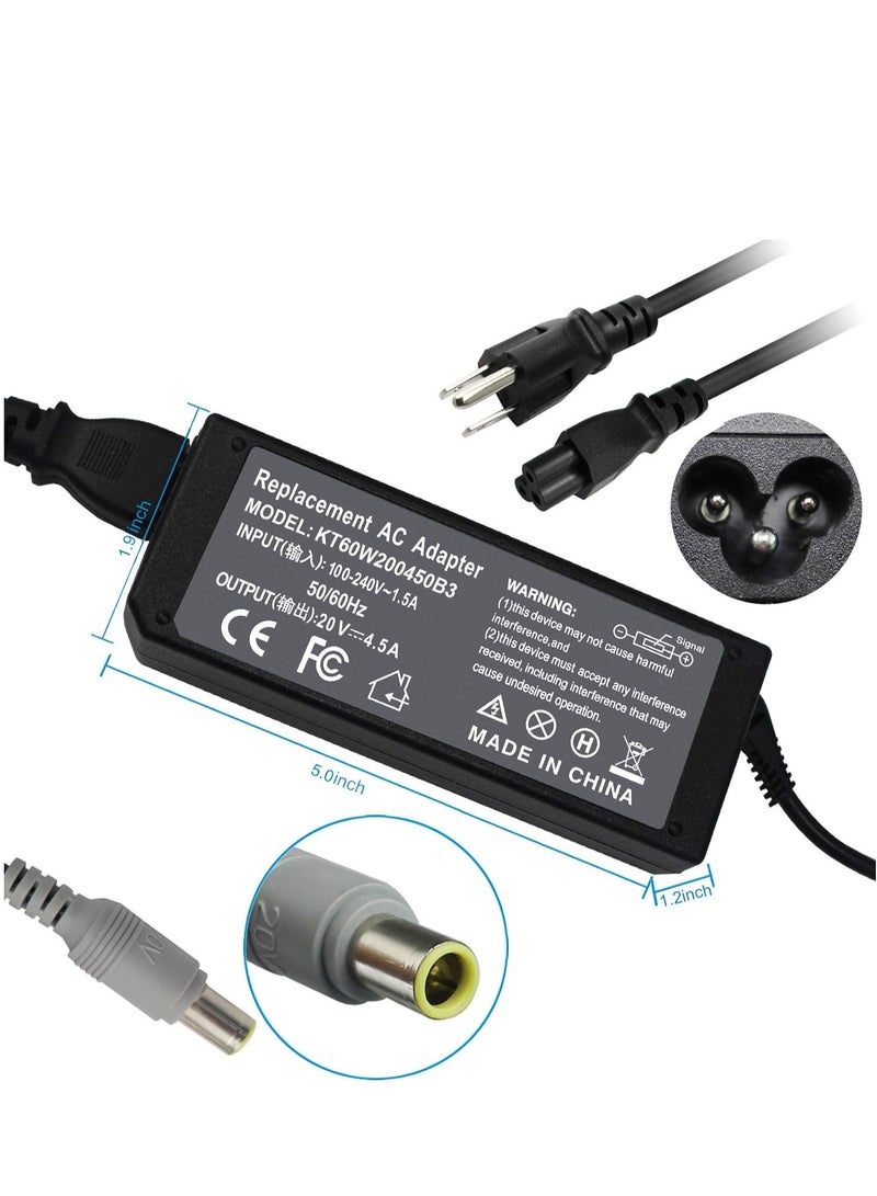 90W 92P1109 92P1156 40Y7659 Charger Compatible with Lenovo X230 X220 X131E T430 T430S T420 T410 T510 T530 92P1105 92P1107 92P1213 92P1155 93P5026 40Y7696 41R4493 42T4418 X200 T420S E530 T400 X201 - Image 2