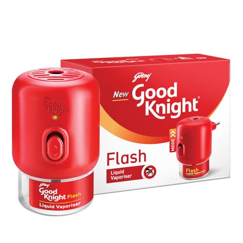 Good Knight جود نايت فلاش ليكويد فيبورايزر كومبو باك | ماكينة + إعادة تعبئة | أسرع بمرتين من السابق | إعادة تعبئة طارد البعوض | أقوى جهاز تبخير سائل في الهند - Image 1