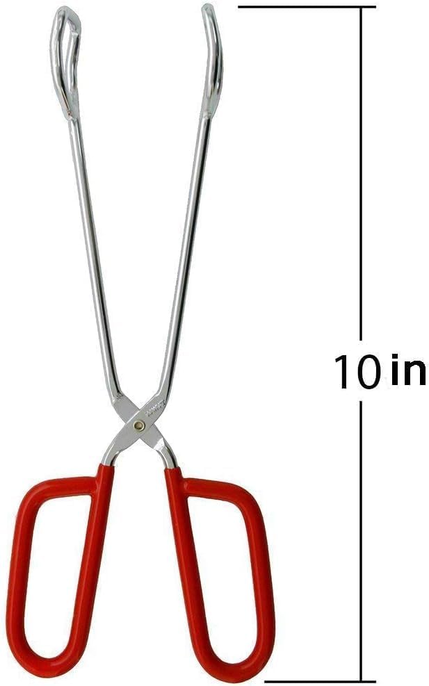Hiash 10-Inch Heavy Duty Stainless Steel Kitchen Tongs - Non-Slip Comfortable Red Grip, Scissor Design, Heat Resistant for BBQ and Cooking - Image 2