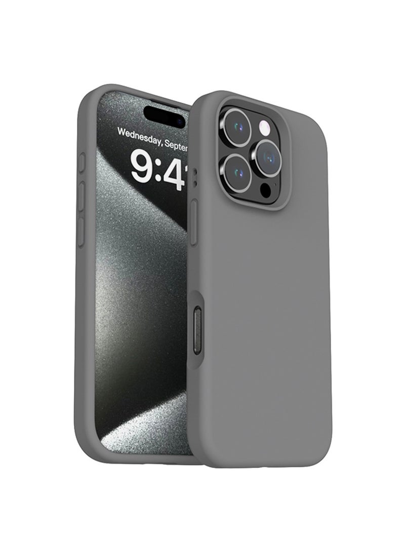 iPhone 16 Pro Max Case, Upgraded Premium Silicone Back Cover, [Camera Protection] [Soft Anti-Scratch Microfiber Lining] Shockproof Phone Cover Lightweight, Smooth Finish Grey - Image 1