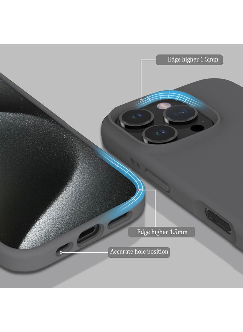 iPhone 16 Pro Max Case, Upgraded Premium Silicone Back Cover, [Camera Protection] [Soft Anti-Scratch Microfiber Lining] Shockproof Phone Cover Lightweight, Smooth Finish Grey - Image 2