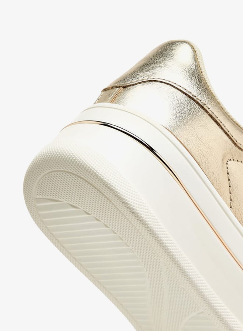 سيليست سنيكرز نسائي معدني بكاحل مع إغلاق برباط - Image 4