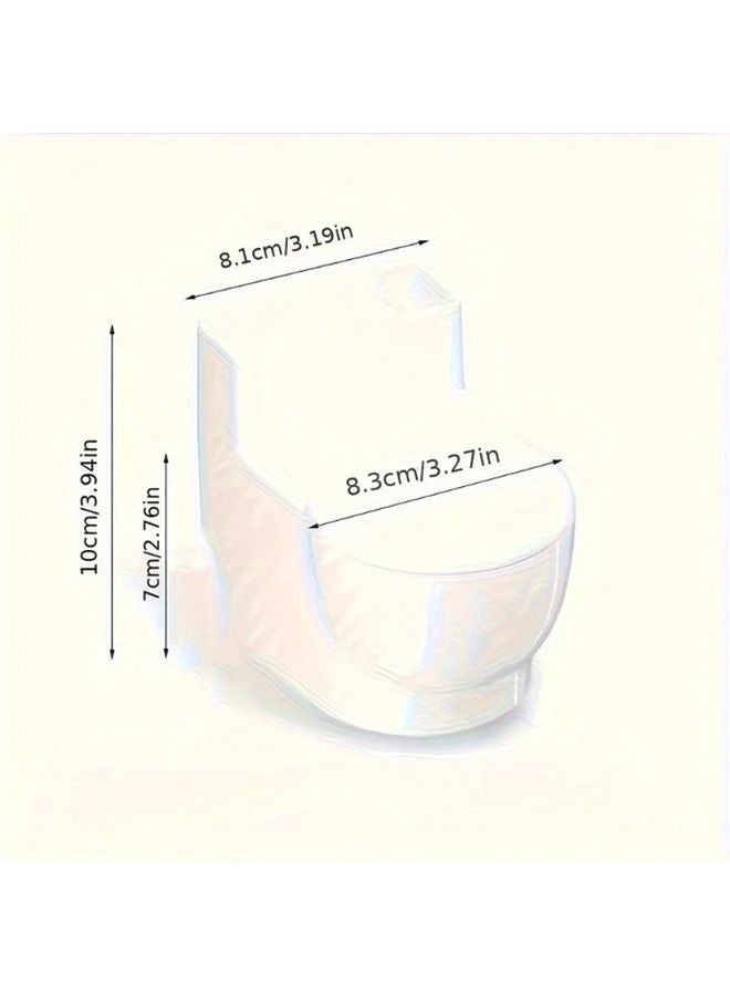 مطفأة سجائر فضية على شكل مرحاض بغطاء، حاوية رماد معدنية بلاستيكية قابلة للتعليق على الحائط - Image 4