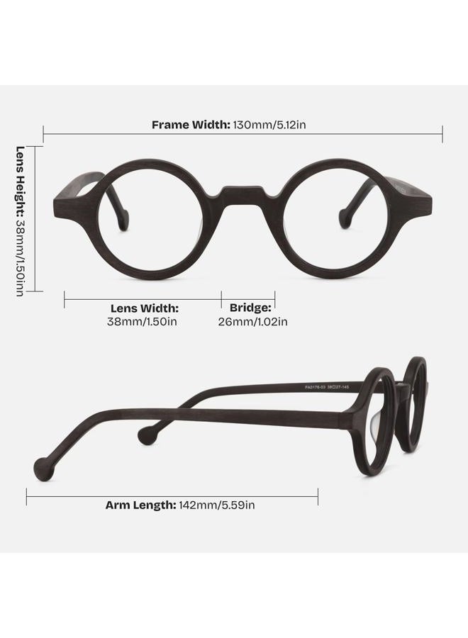 Zeelool Unisex Acetate Vintage Small Round Eyeglasses Frame Arale FA0176-03 (Burnt Umber) - Image 5