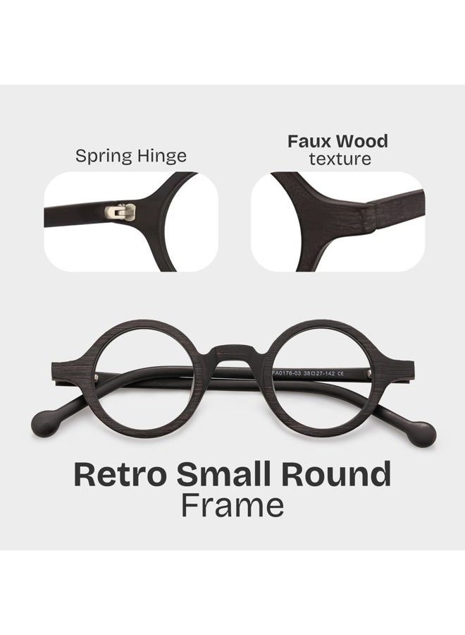 Zeelool Unisex Acetate Vintage Small Round Eyeglasses Frame Arale FA0176-03 (Burnt Umber) - Image 3