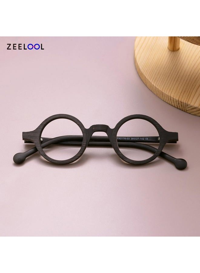 Zeelool Unisex Acetate Vintage Small Round Eyeglasses Frame Arale FA0176-03 (Burnt Umber) - Image 2