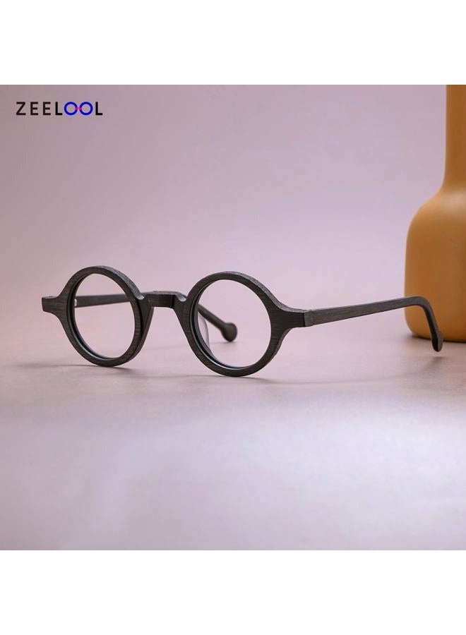 Zeelool Unisex Acetate Vintage Small Round Eyeglasses Frame Arale FA0176-03 (Burnt Umber) - Image 4