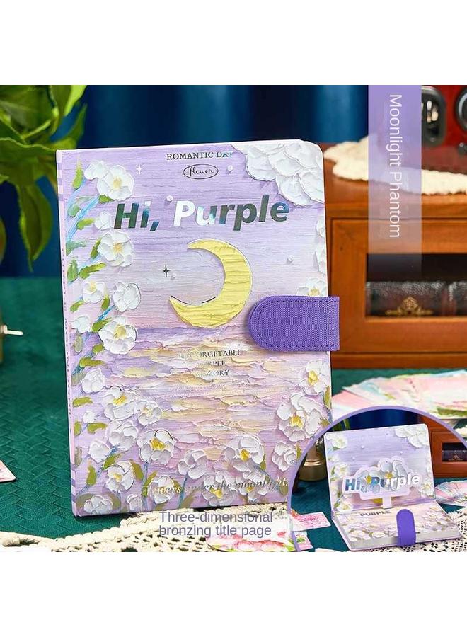 Bluejw Hand Account Book Gift Box Suit Customized Vintage Oil Painting Notebook Notebook Stationery Hand Account Book High Color Value Notebook - Image 1