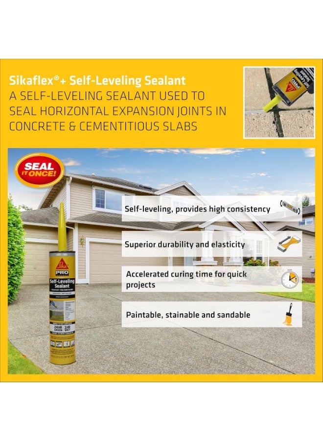 SIKA سيكافليكس سيلف ليفلينغ سيلاينت، رمادي، بولي يوريثان مع قدرة تسريع الشفاء لختم المفاصل التمددية الأفقية في الخرسانة، 10.1 أونصة سائلة كارتريدج - Image 4