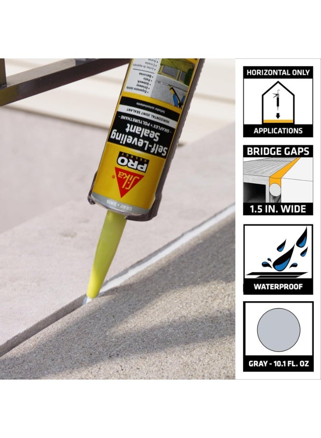 SIKA سيكافليكس سيلف ليفلينغ سيلاينت، رمادي، بولي يوريثان مع قدرة تسريع الشفاء لختم المفاصل التمددية الأفقية في الخرسانة، 10.1 أونصة سائلة كارتريدج - Image 2