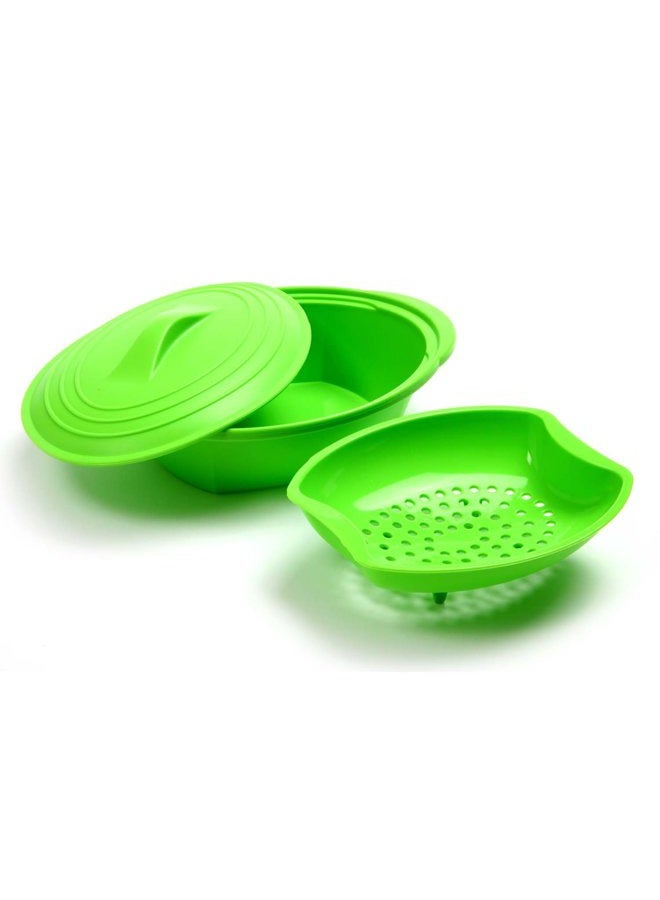 Norpro Silicone Steamer with Insert, Green - Image 2
