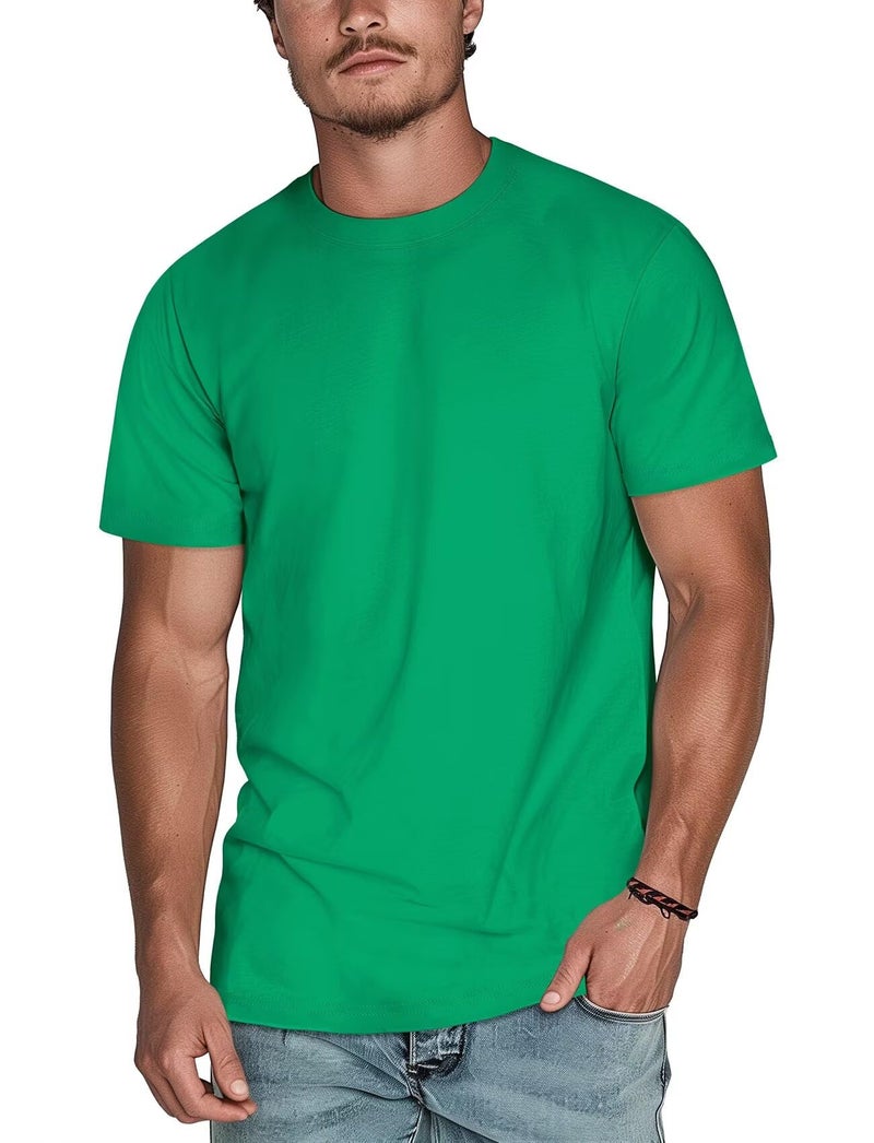 Zengjo Mens Plain T Shirts Soft Tri-Blend(Kelly Green,M) - Image 1
