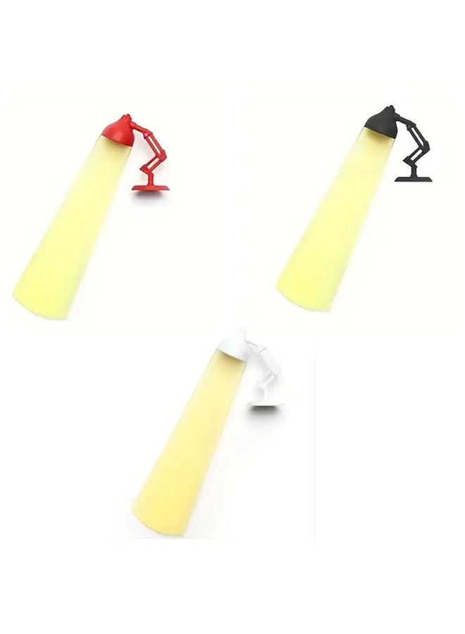 3pcs Set Black Cartoon Desk Lamp Bookmark Durable PP Material Book Page Marker - Image 1