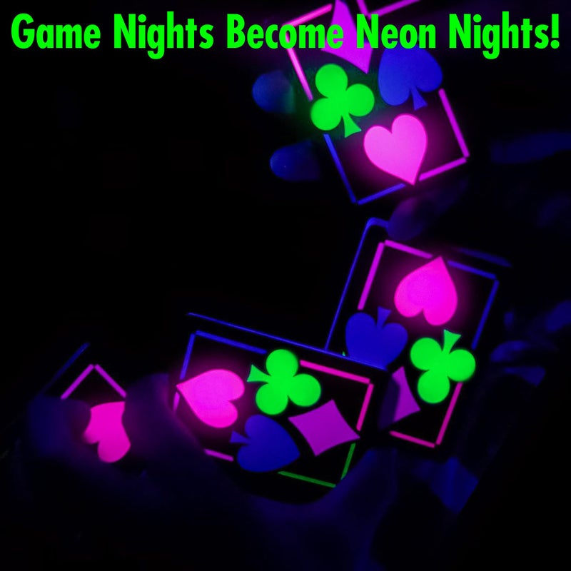 Funwares UV Black Light Playing Cards by Island Dogsâ€“ Neon Fluorescent Glow Deck for Black Light Games, Glow in the Dark Playing Cards, Parties â€“ Unique Cards, Durable, Great Gift for Collectors - Image 4