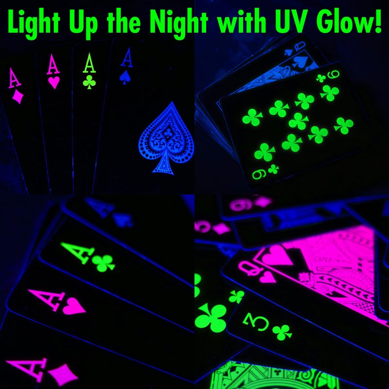 Funwares UV Black Light Playing Cards by Island Dogsâ€“ Neon Fluorescent Glow Deck for Black Light Games, Glow in the Dark Playing Cards, Parties â€“ Unique Cards, Durable, Great Gift for Collectors - Image 3