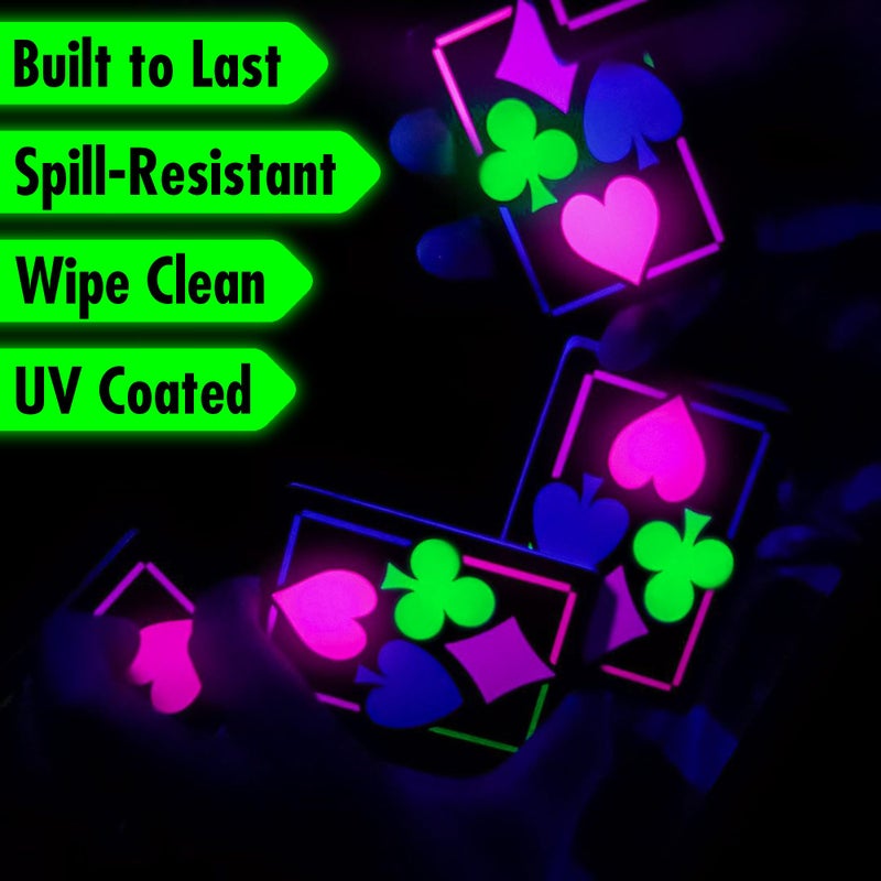Funwares UV Black Light Playing Cards by Island Dogsâ€“ Neon Fluorescent Glow Deck for Black Light Games, Glow in the Dark Playing Cards, Parties â€“ Unique Cards, Durable, Great Gift for Collectors - Image 2