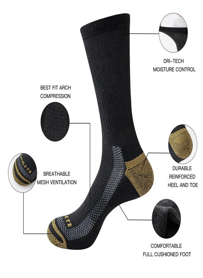 JOYNÉE Mens Athletic Crew Socks 5/10 Pairs Lightweight Cushioned Breathable Work Running Socks - Image 3