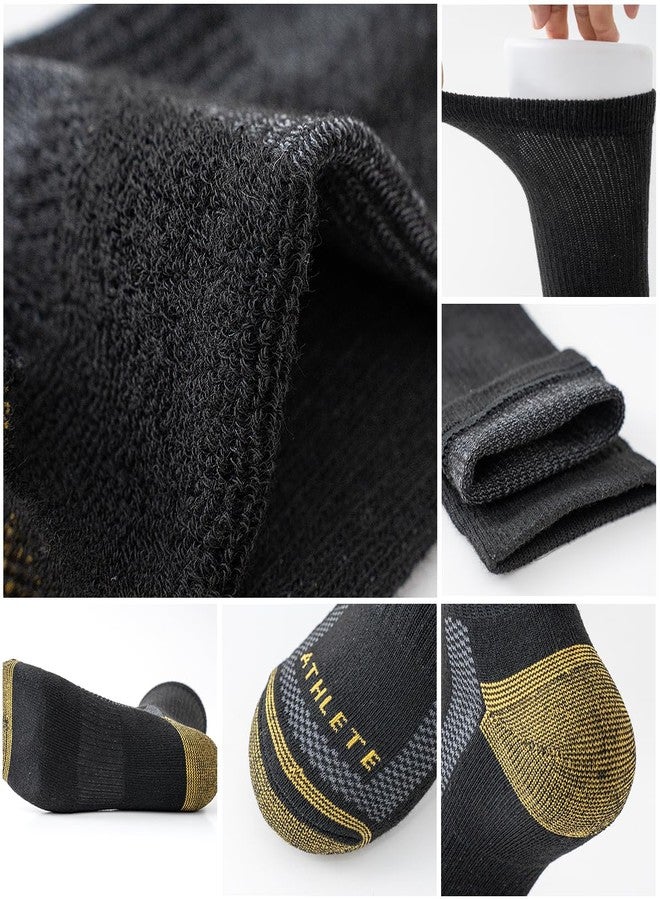 JOYNÉE Mens Athletic Crew Socks 5/10 Pairs Lightweight Cushioned Breathable Work Running Socks - Image 2