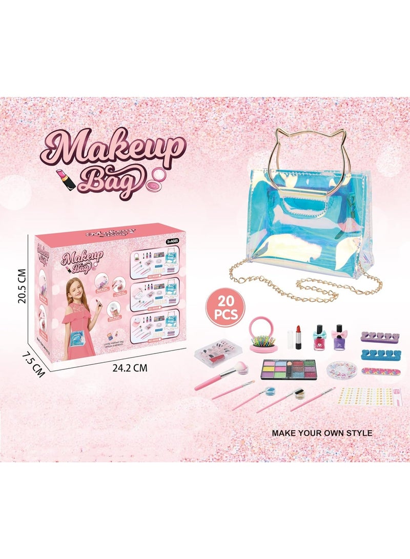 Rally Girls' Makeup Kit Set: A complete makeup bag containing child-safe cosmetics. The perfect gift for girls, 20 pieces. - Image 1