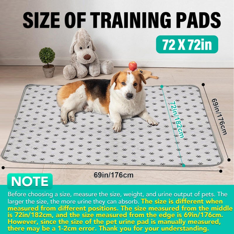 FURWEY 2 Pack Extra Large 72"X72" Washable Pee Pads for Dogs Super Absorbent Dog Training Pads Non-Slip Waterproof Pet Training Pads Mats Whelping Pads for Dogs Cats Puppy - Image 2