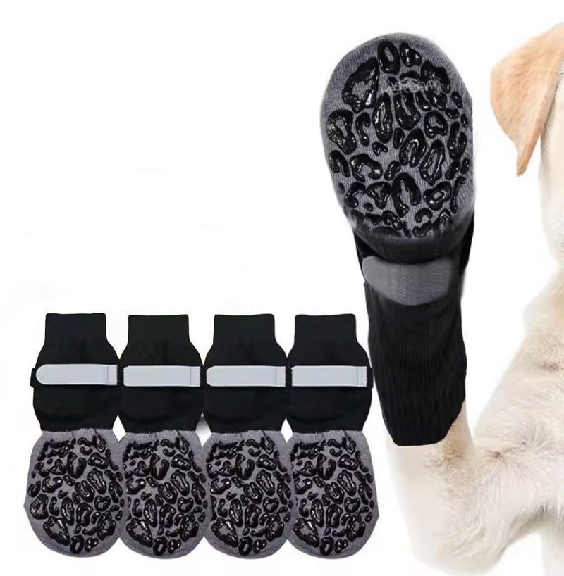 KUTKUT 4Pcs Non Slip Dog Socks to Prevent Licking Paws, Strong Traction for Hardwood Floors, Senior Dogs, Paw Protector, Prevent Scratching, Double Sides Anti Slip Dog Socks(Size:- S: L*W: 14cm*5cm) - Image 1
