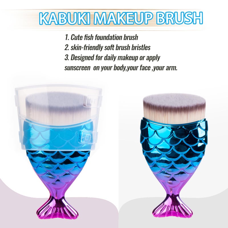 UNIMEIX Sunscreen Brush for Face Kabuki Brush Sunscreen Applicator for Kids Foundation Makeup Brushes for Liquid Foundation Powder Cream Contour Buffing Stippling Blending - Image 4