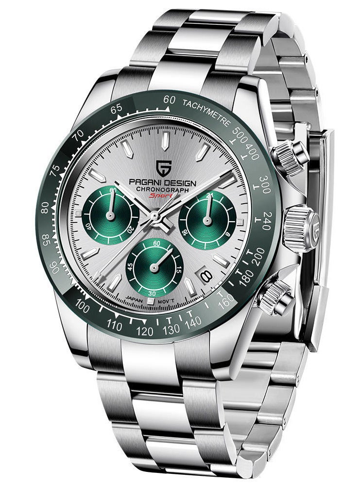 PAGANI DESIGN Men's Watch Sapphire Crystal Chronograph Stainless Steel Waterproof Luminous Watch Movement Men's Quartz Watch - Image 1