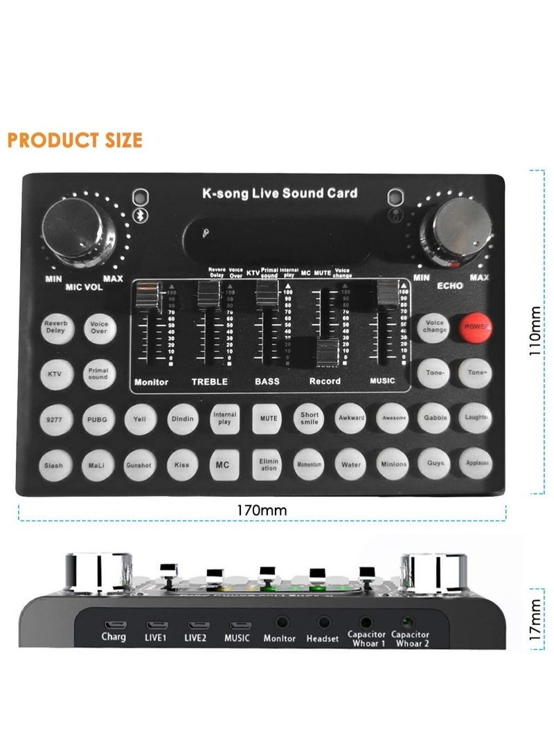 Gravity F007 Sound Card Microphone Mixing Console Live Broadcast Singing - Image 4